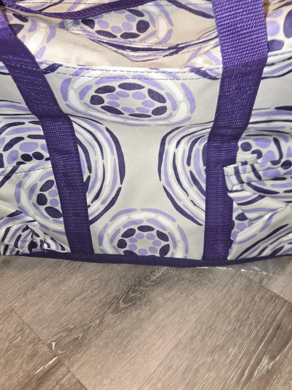 Thirty One Purple Geo Pop Retired Organizing Utility Tote Bag New